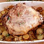 recette Gigot d'agneau cuisson lente sur lit de fleurs de thym et romarin