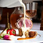 recette Selle d'agneau des Pyrenees rôtie, Creme de fromage de brebis
