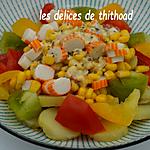 recette crudités au surimi sur lit de pommes de terre