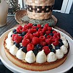 recette Tarte aux framboises et myrtilles a la crème pâtissière chantilly mascarpone