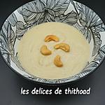 recette soupe de radis noir, lait de coco et noix de cajou