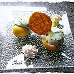 recette abricots en cabochon: glace menthe-pépites de chocolat