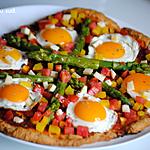 recette Pizza aux asperges vertes et oeufs .