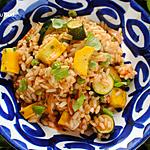 recette Risotto aux courgettes et petits pois .