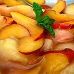 recette Carpaccio de pêches et nectarines à la menthe et basilic citron.
