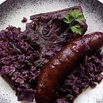 recette choux rouge au cte de porc saucisse fumé au cookéo
