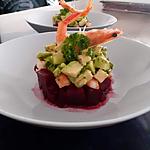 recette Timbale betteraves à l'avocat crevettes