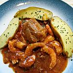 recette saumonette et crevettes au caviar de tomate cookéo