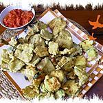 recette beignets d'aubergine au coulis de tomates