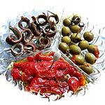 recette olives farçies -anchois-poivrons ( tapas -dîner apéritif )