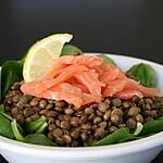 recette Salade de lentilles vertes citronée au saumon fumé