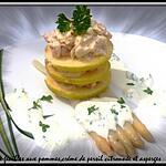 recette le mille- feuilles aux pommes,crème de persil et asperge