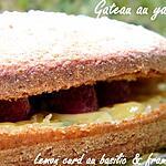recette Ooo Gateau au yaourt , lemon curd au basilic & framboises ooO