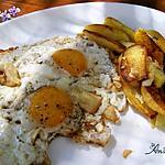 recette oeufs au parmesan et frites à l'ail