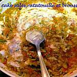 cake sale : recette cakes salés,ratatouille et brousse