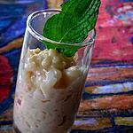 recette Riz au lait au Thé vert à la menthe, au miel & au nougat en verrine