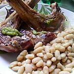 recette Côtelette d'agneau et haricots au pesto