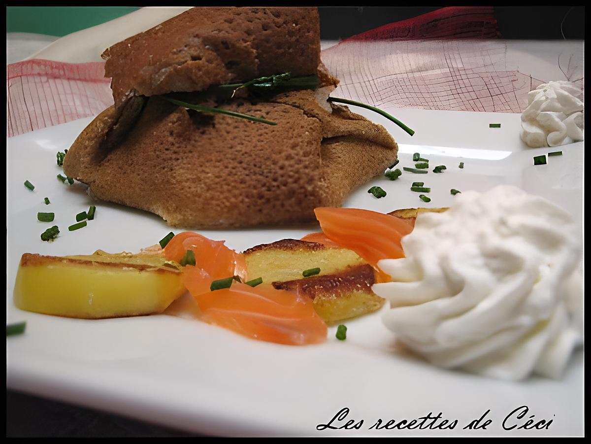 recette Aumonière au saumon fumé et sa chantilly citronnée