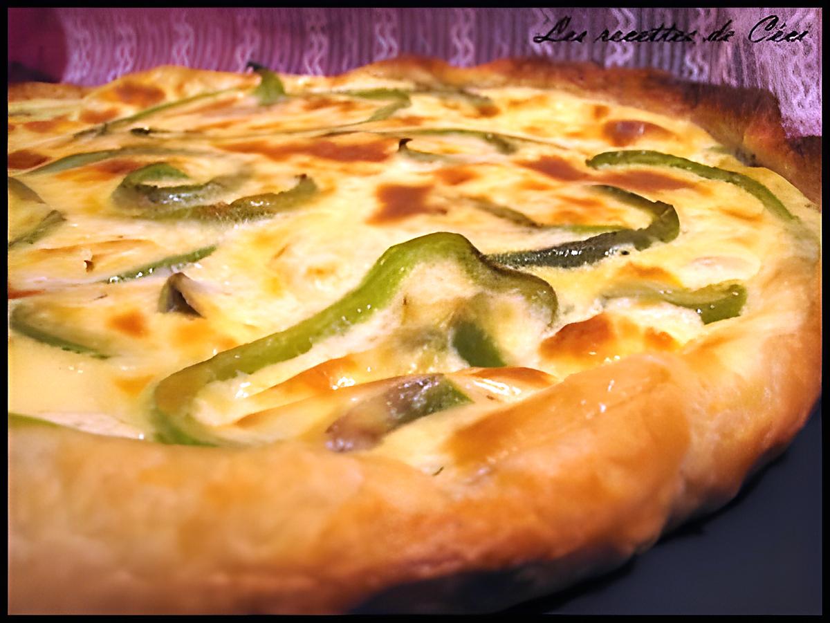 recette Quiche au thon, féta & poivron vert