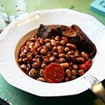 pois chiche en boite : recette rôti de porc aux haricots blancs et aux pois chiches, façon harira