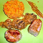 recette MEDAILLONS de PORC AUX LENTILLES ET CRÈME DE MORILLES