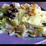 recette LASAGNES DE LA MER : HADDOCK, SAUMON, CREVETTES ET SAINT JACQUES