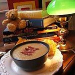 jambon cru : recette Crème aux oignons de Roscoff et piment d'Espelette