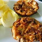 recette Mini-quiches sans pâte endives-chèvre et noix