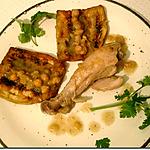 recette sauce blanche de poids-chiche sur un lit d' aubergine