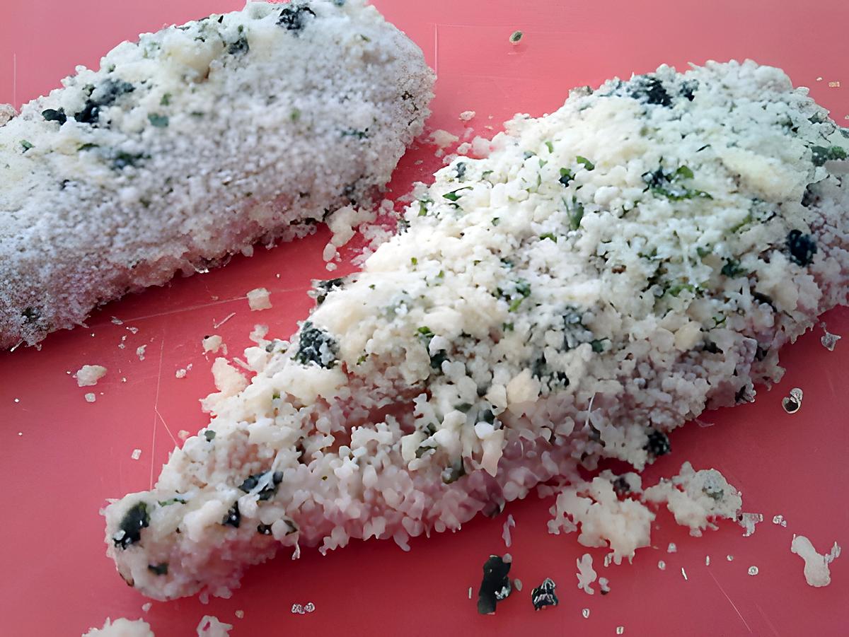 recette Escalope de poulet panée au parmesan et romarin