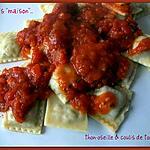 recette Raviolis "maison" thon-oseille & coulis de tomates