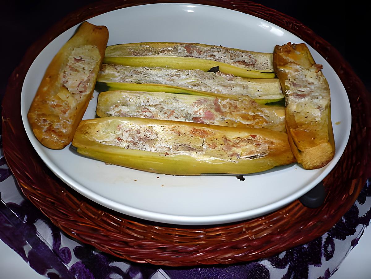 recette Courgettes farcies Jambon/chèvre
