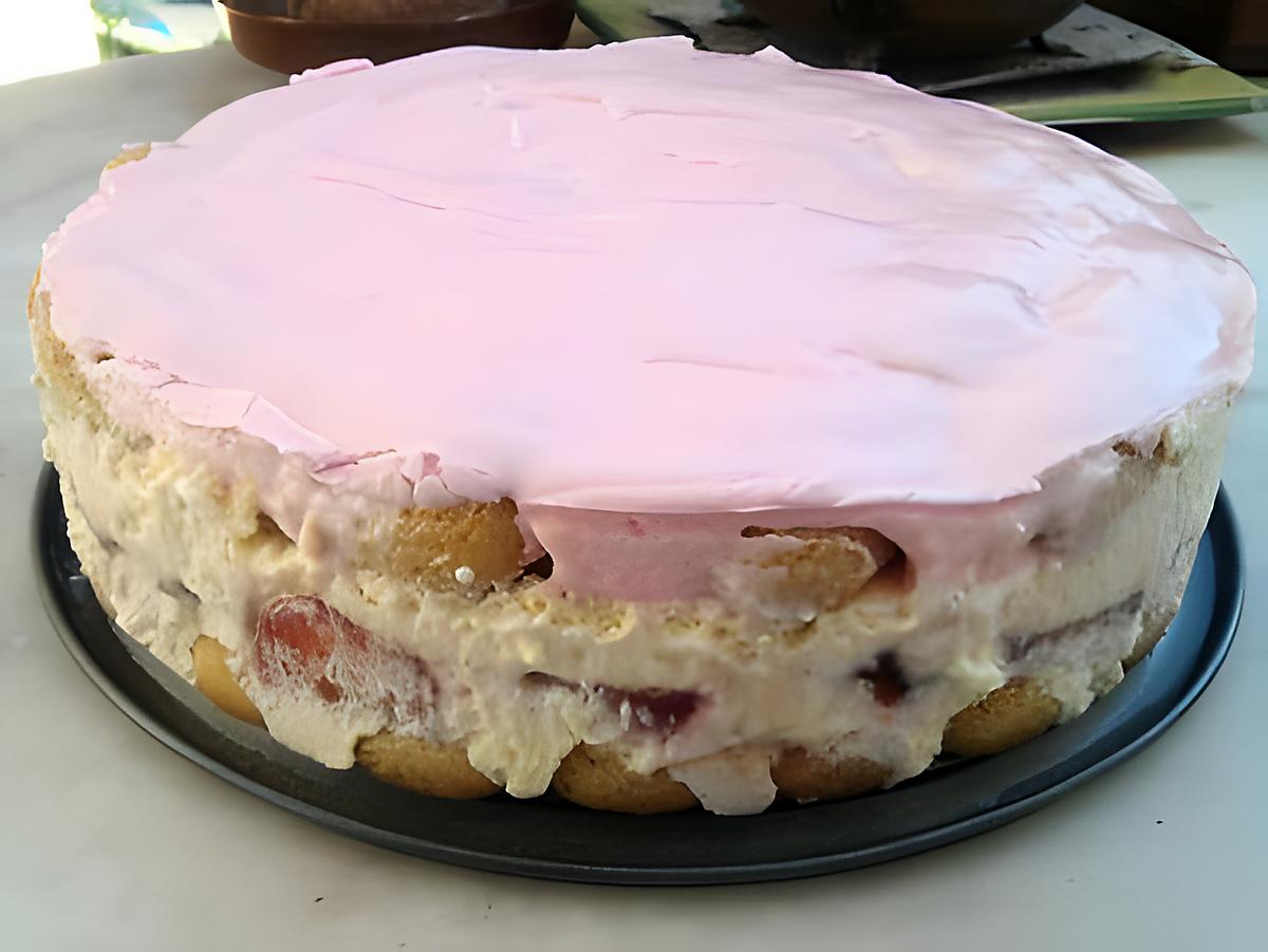 recette Tiramisu au fraise et son glaçage au fraise tagada