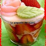recette verrine de fraisier express à la rose