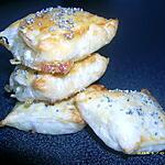 recette petits feuilletés pomme et roquefort, graines de pavot