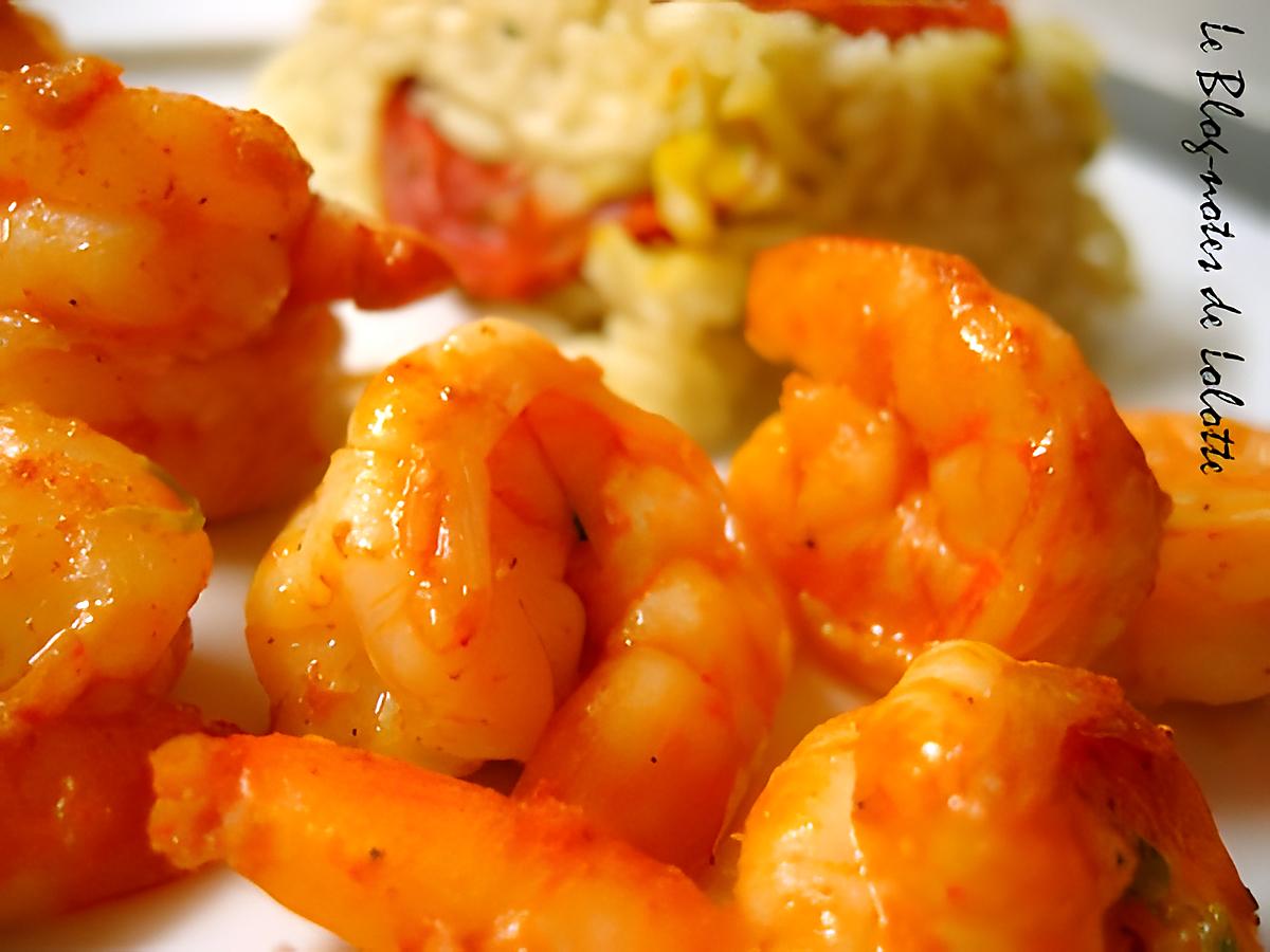 recette Crevettes chipotle et pilaf aux accents méditerranéens