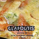recette clafoutis pomme de terre,courgette,saumon,chevre