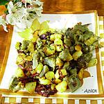 recette Fricassée d’artichauts, pommes de terre nouvelles, chorizo et thym frais