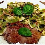 pesto : recette Tranche de gigot et farfallone au pesto.