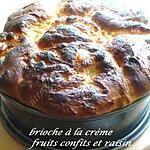 recette brioche à la crème,fruits confits et raisins