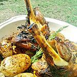 recette Souris d'agneau et ses pommes de terre confites aux epices à l'huile d'olive, miel et thym...  au four