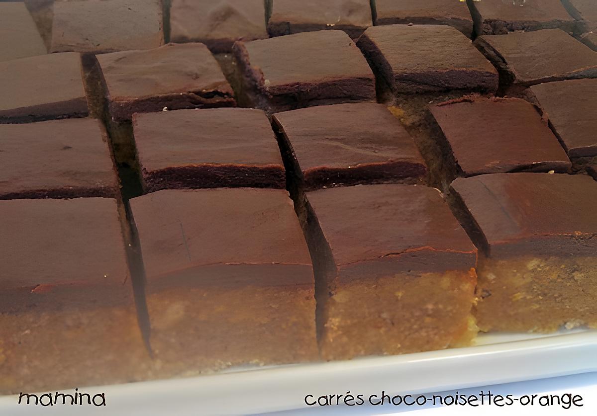 recette Carrés chocolat - noisettes - orange
