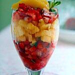 recette Tartare de pêches et fraises à la menthe