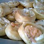 Roulé feuilleté chevre saumon