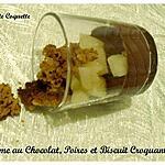 recette Crème au Chocolat, Poires et Biscuit Croquant