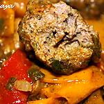 recette Tajine de kefta aux pommes de terre nouvelles et poivrons