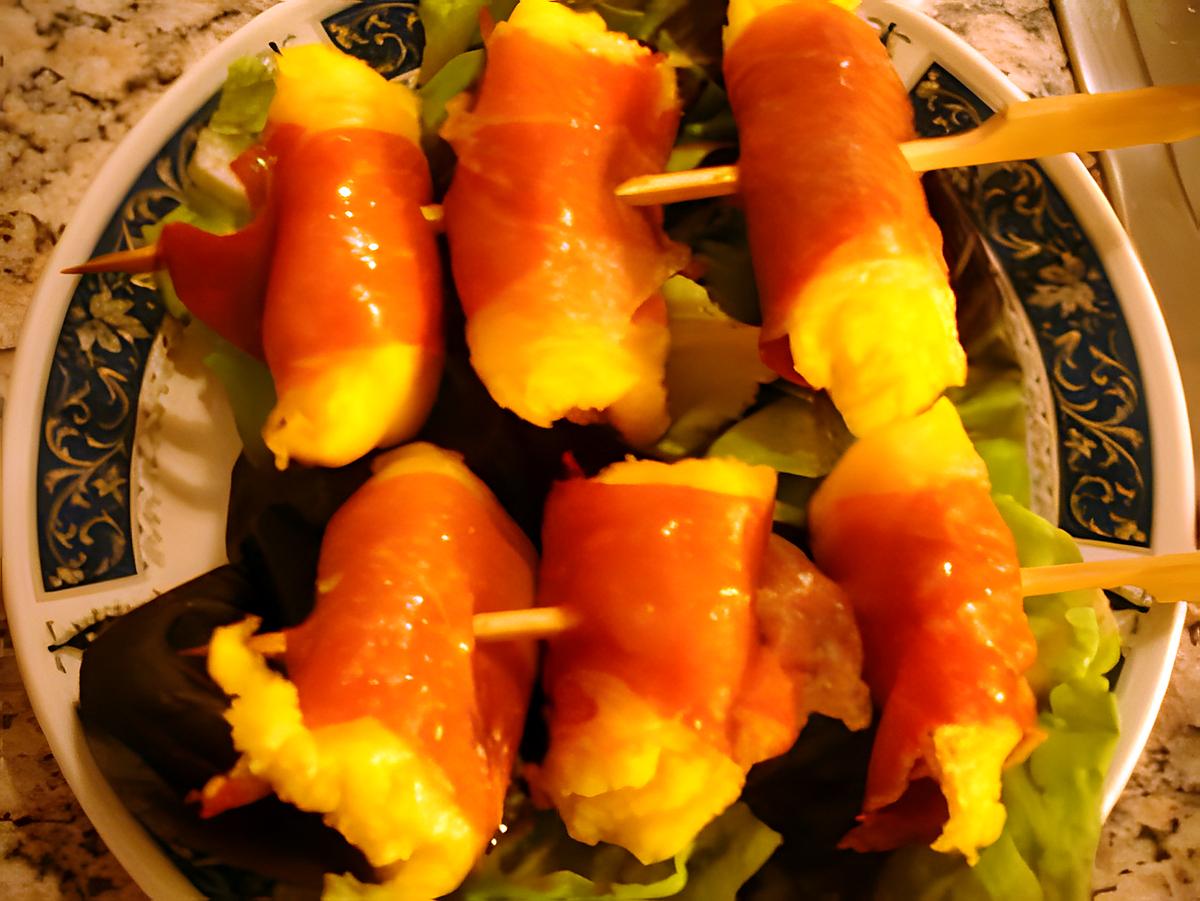 recette Brochettes de Polenta et jambon