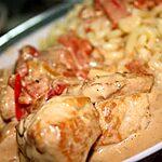 recette Emincé de poulet aux poivrons