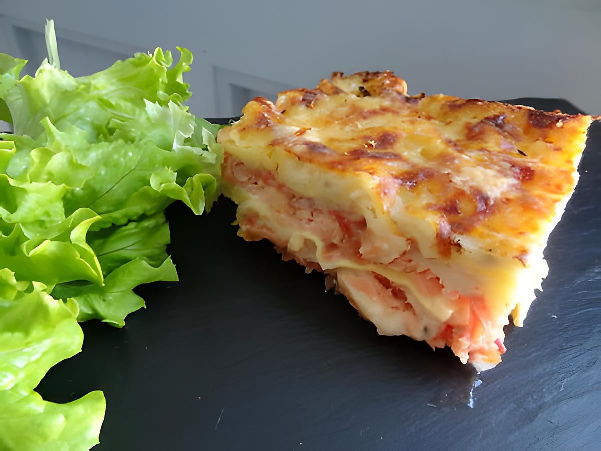 recette Lasagnes aux deux saumons et tomates concassées