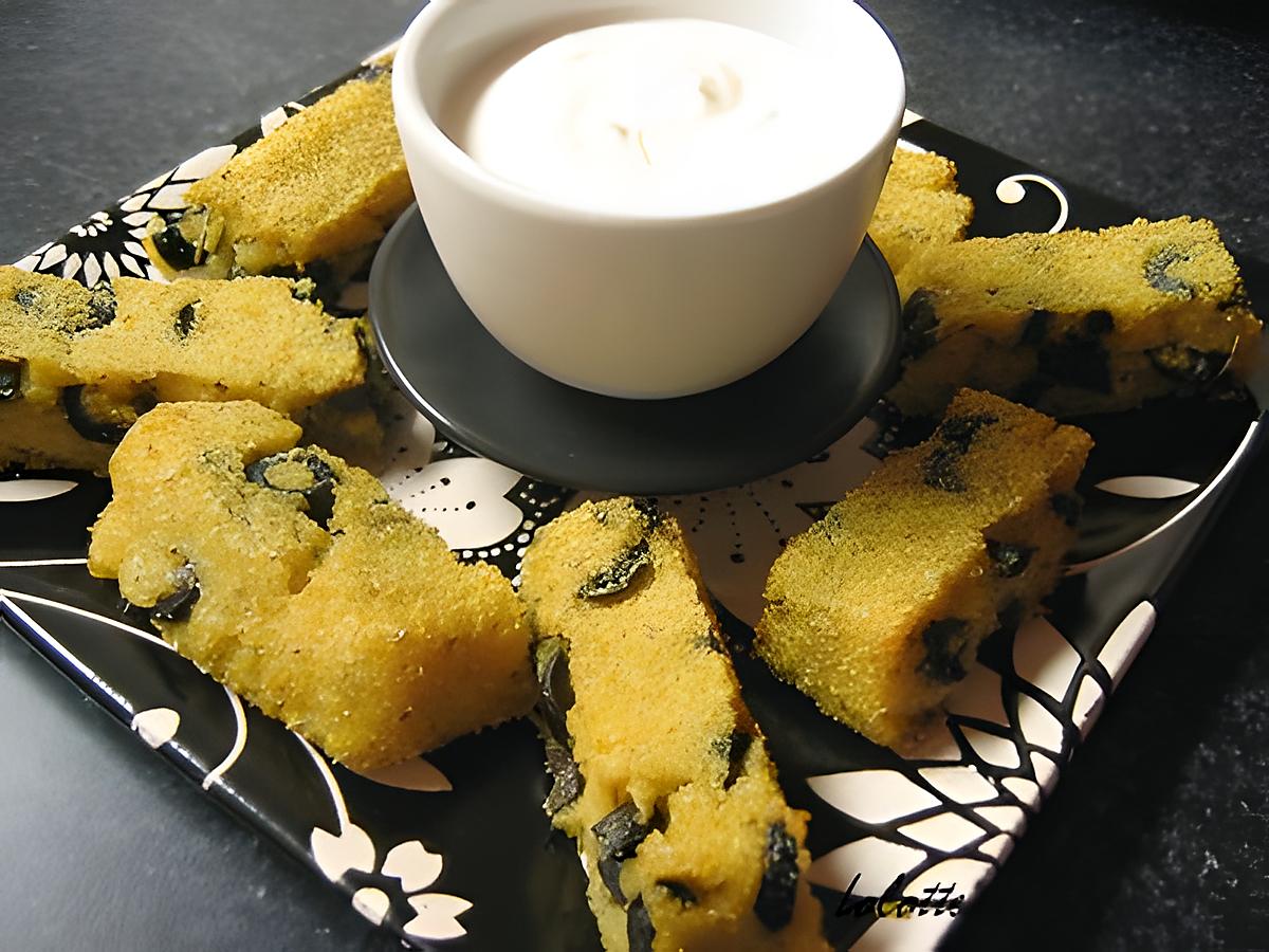 recette Frites de polenta aux olives et au thym
